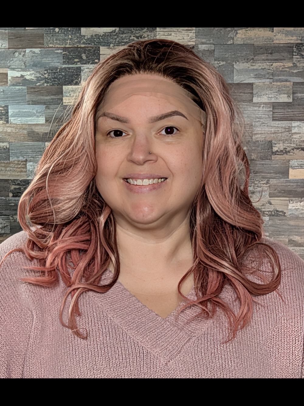 Rose Gold Wavy Lace Front Wig - Cocoa Petals